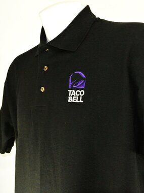 TACO BELL Black Polo Shirt Employee Uniform NEW Size L Large